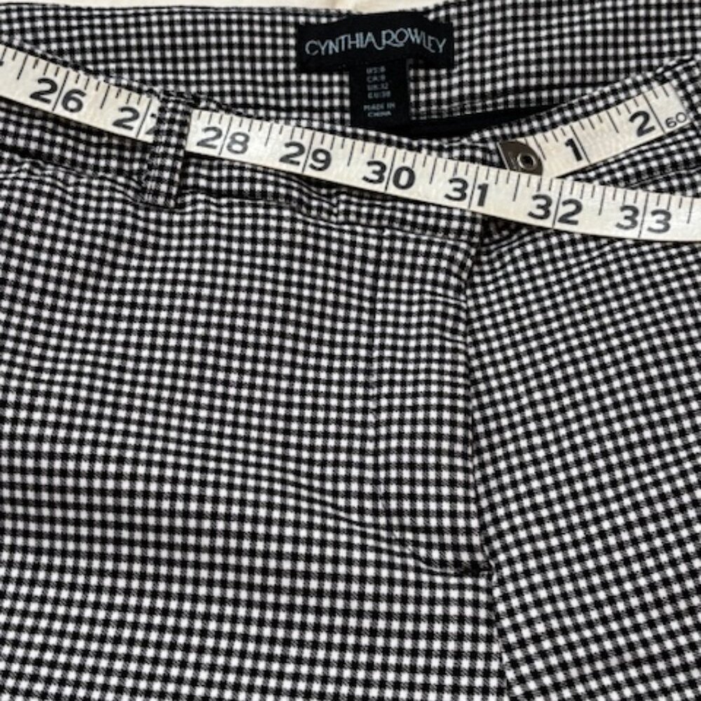 Cynthia Rowley Houndstooth Stretch Ankle Pants Women's Size 8 Like New Condition
